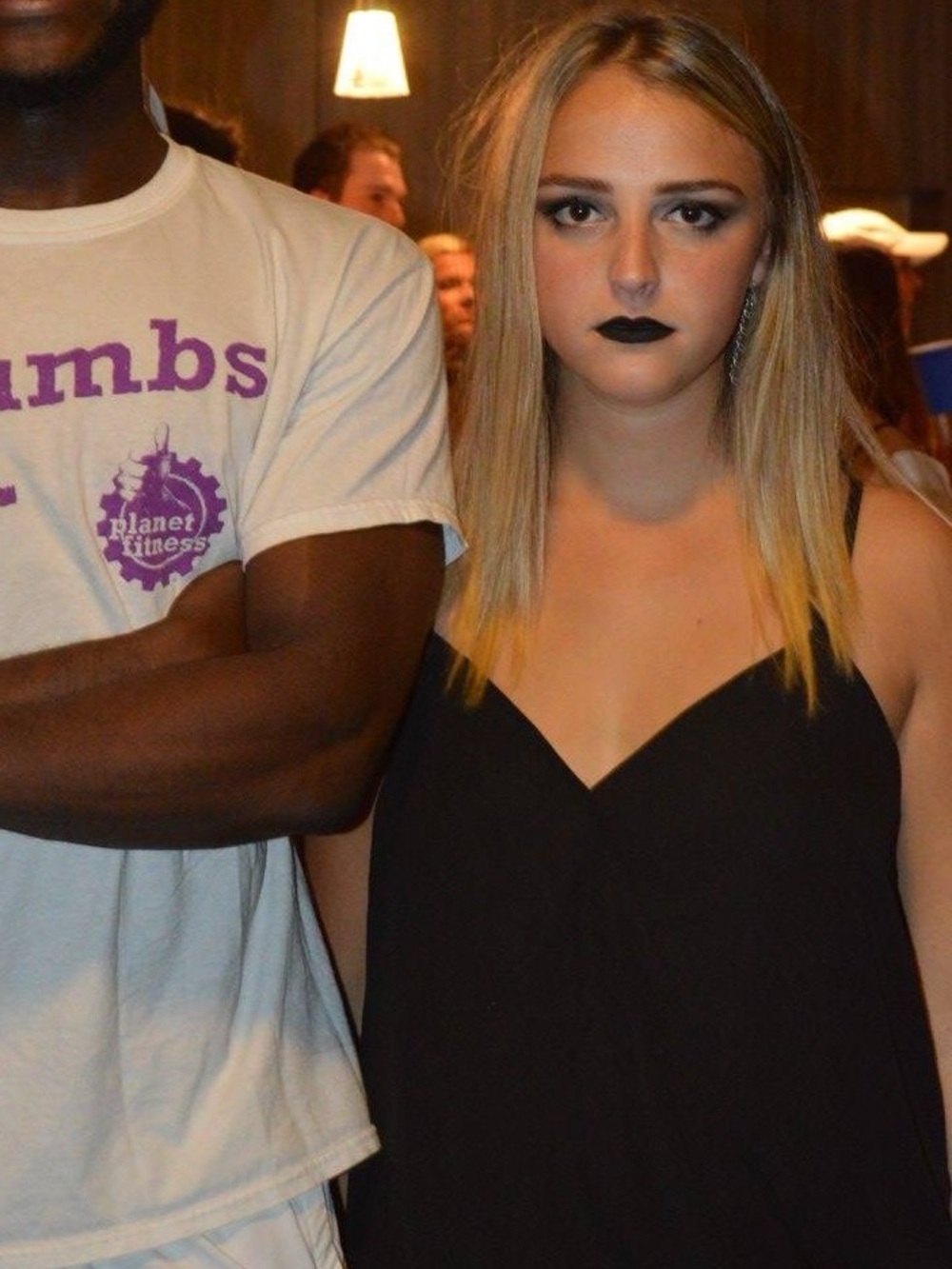 Black V Cross Tank Top